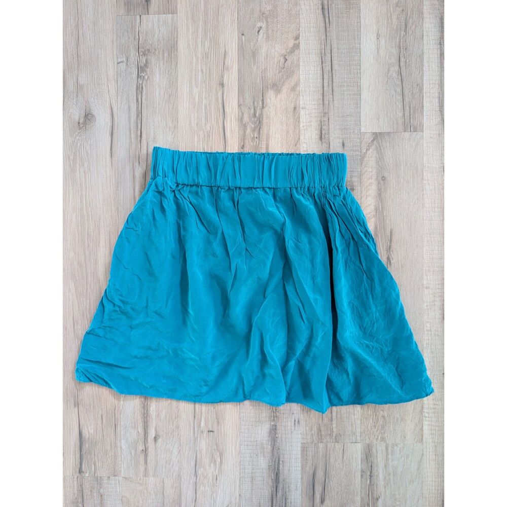 Alice & Trixie 100% Silk Blue Mini Skirt, Small (C3)